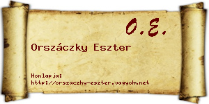 Orszáczky Eszter névjegykártya