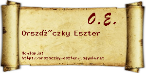 Orszáczky Eszter névjegykártya