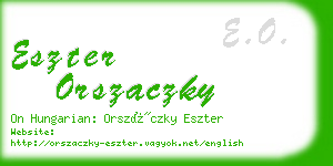 eszter orszaczky business card